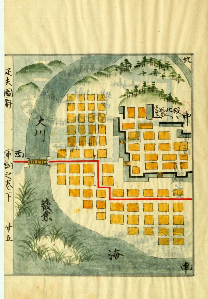 An illustration from Hippu zukai : gunshi no maki, 1716, leaf 53