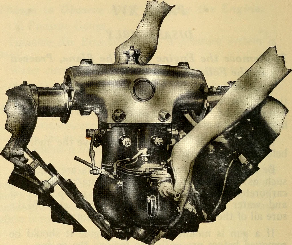 An illustration from Hispano-Suiza aeronautical engines, Birkigt patents. Instruction book, September, 1918, series no. 6H, 1918, leaf 108
