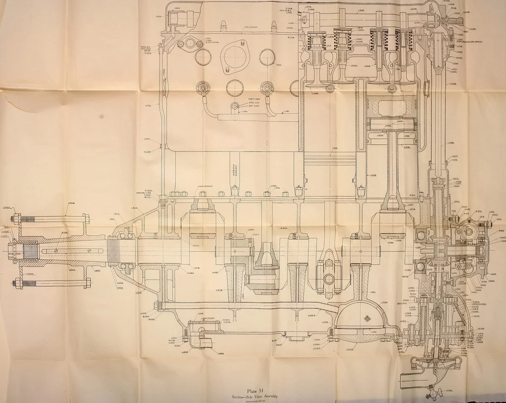 An illustration from Hispano-Suiza aeronautical engines, Birkigt patents. Instruction book, September, 1918, series no. 6H, 1918, leaf 187