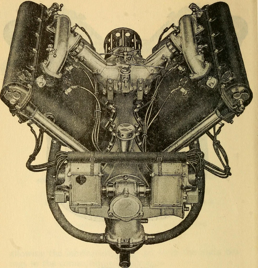 An illustration from Hispano-Suiza aeronautical engines, Birkigt patents. Instruction book, September, 1918, series no. 6H, 1918, leaf 38