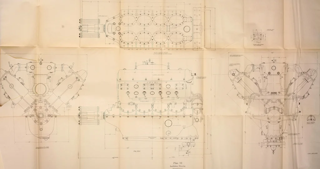 An illustration from Hispano-Suiza aeronautical engines, Birkigt patents. Instruction book, September, 1918, series no. 6H, 1918, leaf 45