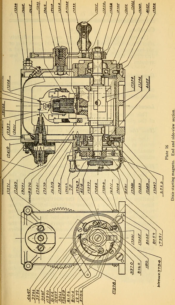 An illustration from Hispano-Suiza aeronautical engines, Birkigt patents. Instruction book, September, 1918, series no. 6H, 1918, leaf 65