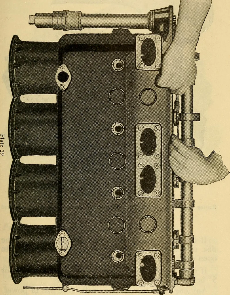 An illustration from Hispano-Suiza aeronautical engines, Birkigt patents. Instruction book, September, 1918, series no. 6H, 1918, leaf 85