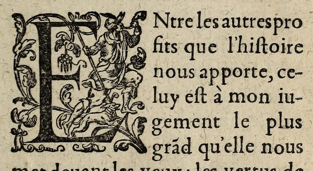 An illustration from Histoire admirable a la posterite des faits et gestes de Henry de Valois. Comparez en tous poincts auec ceux de Loys Faineant: & la miserable fin de l'vn & de l'vn & de l'autre. Auec vn nouueau & fatal Anagramme du nom dudict Henry de Valois. [vignette]., 1589, leaf 3