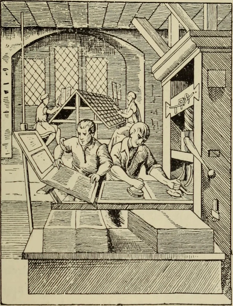 An illustration from Histoire économique de l'imprimerie, 1905, leaf 399