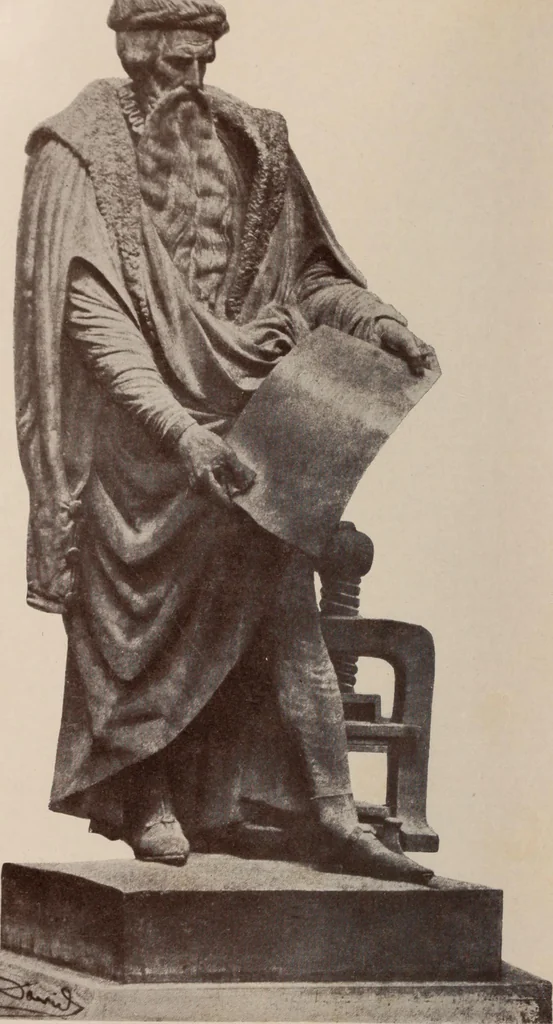 An illustration from Histoire économique de l'imprimerie, 1905, leaf 8