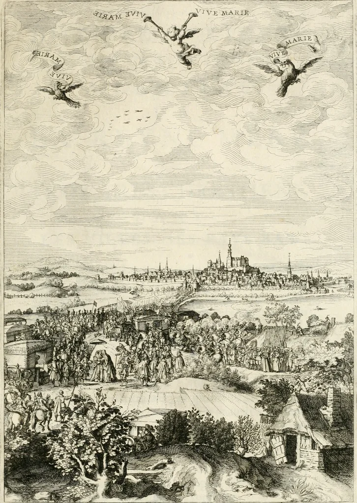 An illustration from Histoire curieuse de tout ce qui c'est passé a l'entree de la reyne mere du roy treschrestien dans les villes des Pays Bas;, 1632, leaf 12