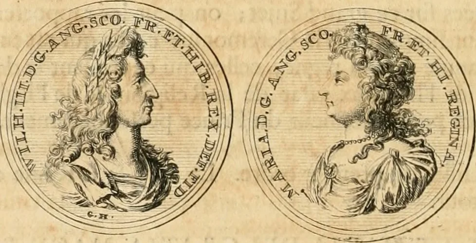 An illustration from Histoire de Guillaume III., roy d'Angleterre, d'Ecosse, de France, et d'Irlande, prince d'Orange, &c.; contenant ses actions les plus memorables, depuis sa naissance jusques à son elevation sur le trône, & ce qui s'est passé dupuis jusques à l'entiere reduction du royaume d'Irlande, 1692, leaf 109
