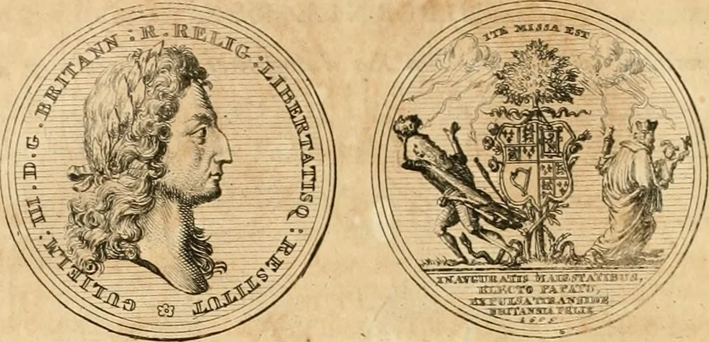 An illustration from Histoire de Guillaume III., roy d'Angleterre, d'Ecosse, de France, et d'Irlande, prince d'Orange, &c.; contenant ses actions les plus memorables, depuis sa naissance jusques à son elevation sur le trône, & ce qui s'est passé dupuis jusques à l'entiere reduction du royaume d'Irlande, 1692, leaf 111