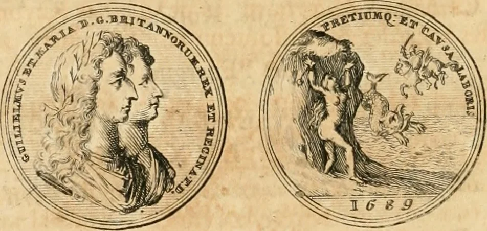 An illustration from Histoire de Guillaume III., roy d'Angleterre, d'Ecosse, de France, et d'Irlande, prince d'Orange, &c.; contenant ses actions les plus memorables, depuis sa naissance jusques à son elevation sur le trône, & ce qui s'est passé dupuis jusques à l'entiere reduction du royaume d'Irlande, 1692, leaf 113