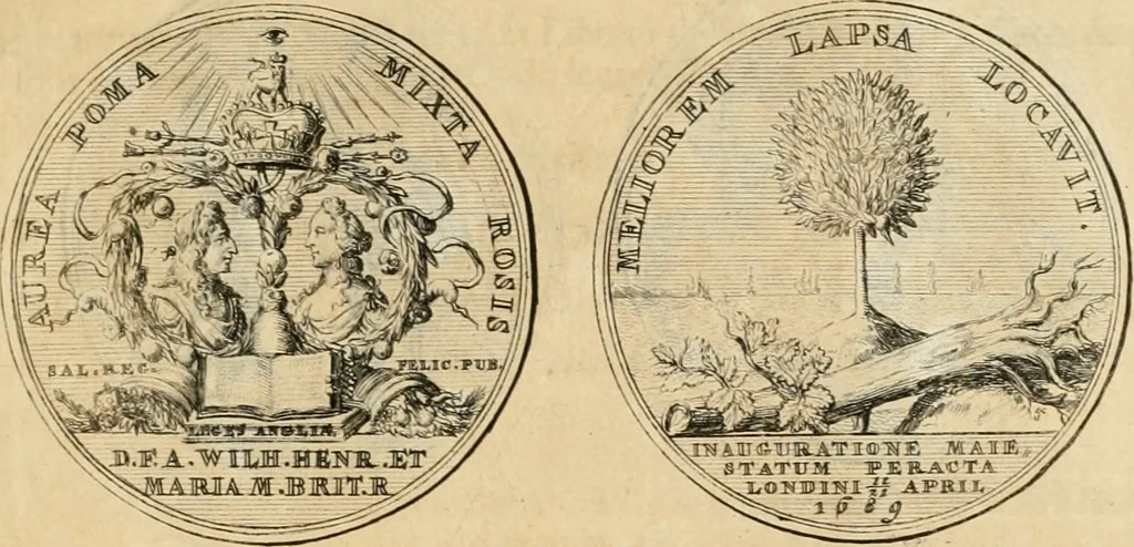 An illustration from Histoire de Guillaume III., roy d'Angleterre, d'Ecosse, de France, et d'Irlande, prince d'Orange, &c.; contenant ses actions les plus memorables, depuis sa naissance jusques à son elevation sur le trône, & ce qui s'est passé dupuis jusques à l'entiere reduction du royaume d'Irlande, 1692, leaf 118