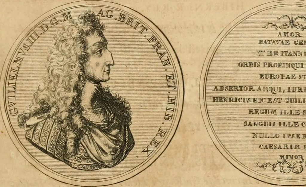An illustration from Histoire de Guillaume III., roy d'Angleterre, d'Ecosse, de France, et d'Irlande, prince d'Orange, &c.; contenant ses actions les plus memorables, depuis sa naissance jusques à son elevation sur le trône, & ce qui s'est passé dupuis jusques à l'entiere reduction du royaume d'Irlande, 1692, leaf 124