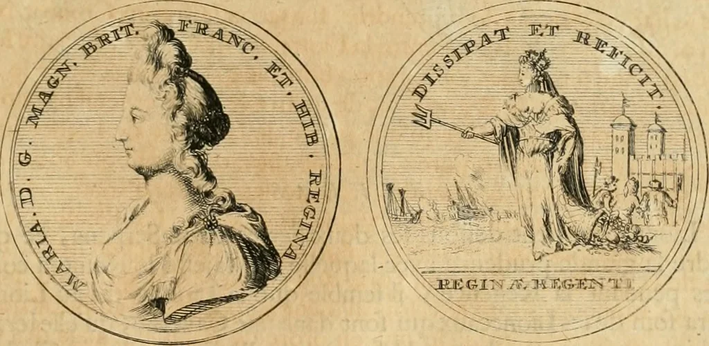 An illustration from Histoire de Guillaume III., roy d'Angleterre, d'Ecosse, de France, et d'Irlande, prince d'Orange, &c.; contenant ses actions les plus memorables, depuis sa naissance jusques à son elevation sur le trône, & ce qui s'est passé dupuis jusques à l'entiere reduction du royaume d'Irlande, 1692, leaf 142