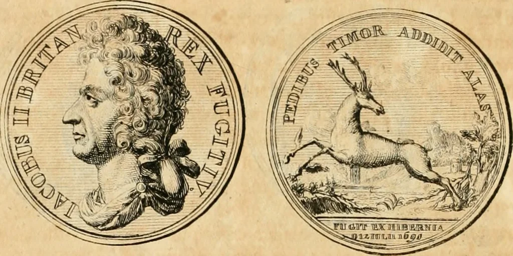 An illustration from Histoire de Guillaume III., roy d'Angleterre, d'Ecosse, de France, et d'Irlande, prince d'Orange, &c.; contenant ses actions les plus memorables, depuis sa naissance jusques à son elevation sur le trône, & ce qui s'est passé dupuis jusques à l'entiere reduction du royaume d'Irlande, 1692, leaf 159