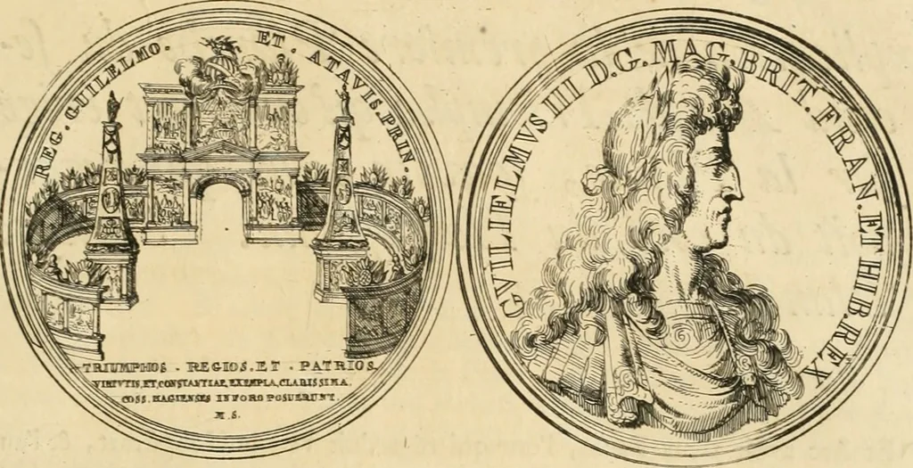 An illustration from Histoire de Guillaume III., roy d'Angleterre, d'Ecosse, de France, et d'Irlande, prince d'Orange, &c.; contenant ses actions les plus memorables, depuis sa naissance jusques à son elevation sur le trône, & ce qui s'est passé dupuis jusques à l'entiere reduction du royaume d'Irlande, 1692, leaf 190