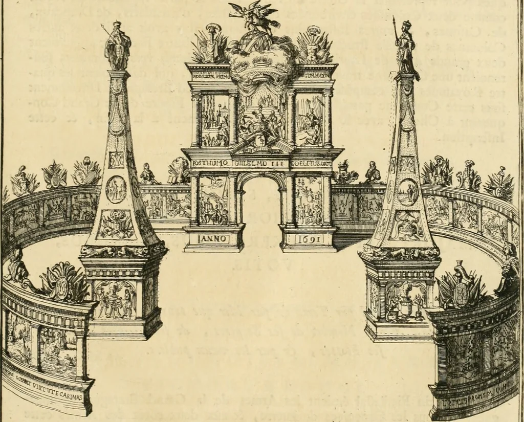 An illustration from Histoire de Guillaume III., roy d'Angleterre, d'Ecosse, de France, et d'Irlande, prince d'Orange, &c.; contenant ses actions les plus memorables, depuis sa naissance jusques à son elevation sur le trône, & ce qui s'est passé dupuis jusques à l'entiere reduction du royaume d'Irlande, 1692, leaf 190