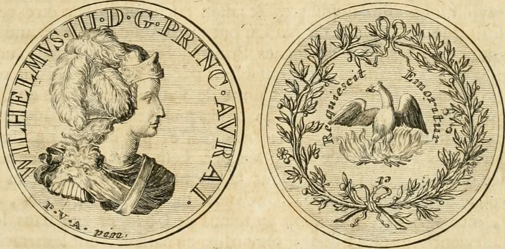 An illustration from Histoire de Guillaume III., roy d'Angleterre, d'Ecosse, de France, et d'Irlande, prince d'Orange, &c.; contenant ses actions les plus memorables, depuis sa naissance jusques à son elevation sur le trône, & ce qui s'est passé dupuis jusques à l'entiere reduction du royaume d'Irlande, 1692, leaf 20