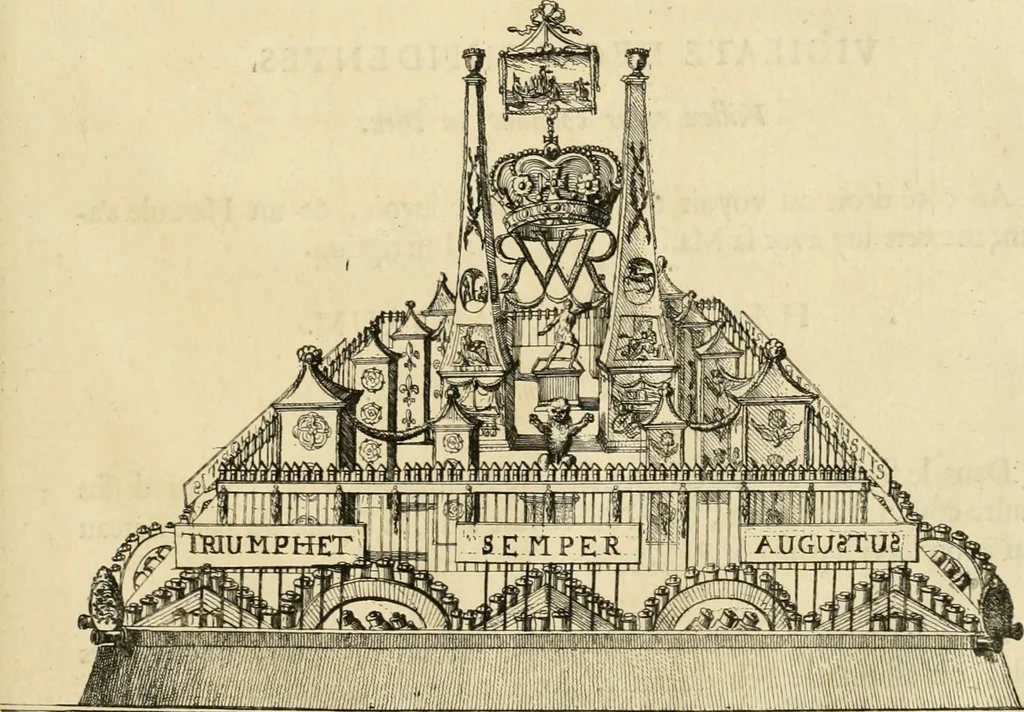 An illustration from Histoire de Guillaume III., roy d'Angleterre, d'Ecosse, de France, et d'Irlande, prince d'Orange, &c.; contenant ses actions les plus memorables, depuis sa naissance jusques à son elevation sur le trône, & ce qui s'est passé dupuis jusques à l'entiere reduction du royaume d'Irlande, 1692, leaf 210