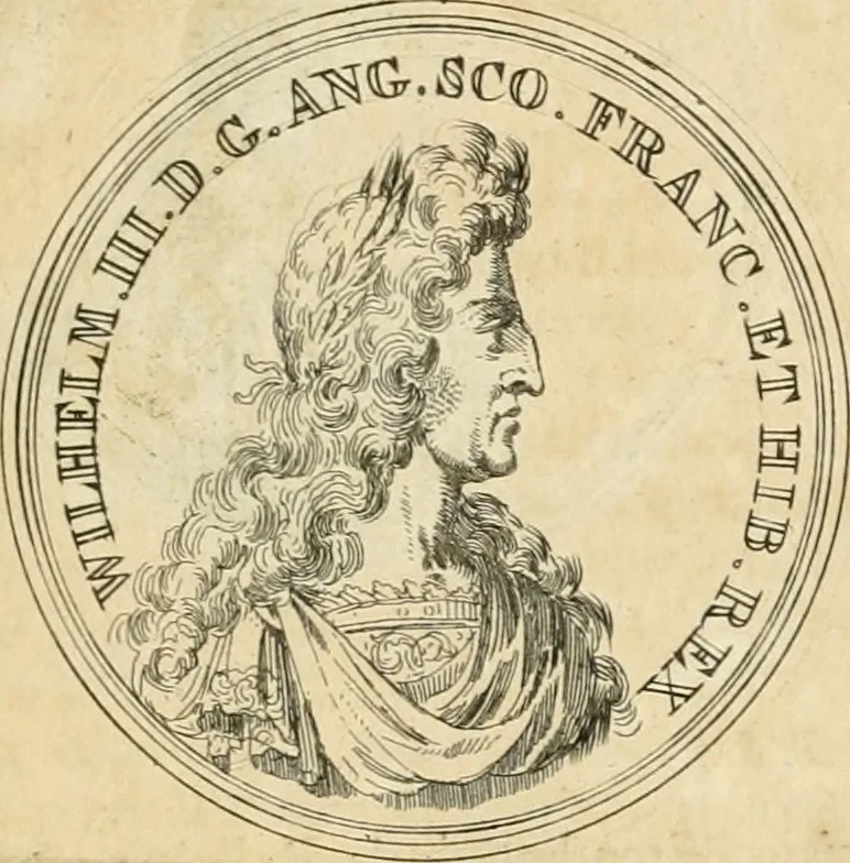 An illustration from Histoire de Guillaume III., roy d'Angleterre, d'Ecosse, de France, et d'Irlande, prince d'Orange, &c.; contenant ses actions les plus memorables, depuis sa naissance jusques à son elevation sur le trône, & ce qui s'est passé dupuis jusques à l'entiere reduction du royaume d'Irlande, 1692, leaf 222