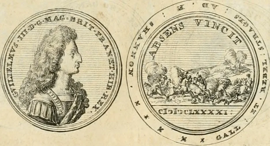 An illustration from Histoire de Guillaume III., roy d'Angleterre, d'Ecosse, de France, et d'Irlande, prince d'Orange, &c.; contenant ses actions les plus memorables, depuis sa naissance jusques à son elevation sur le trône, & ce qui s'est passé dupuis jusques à l'entiere reduction du royaume d'Irlande, 1692, leaf 238