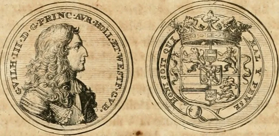 An illustration from Histoire de Guillaume III., roy d'Angleterre, d'Ecosse, de France, et d'Irlande, prince d'Orange, &c.; contenant ses actions les plus memorables, depuis sa naissance jusques à son elevation sur le trône, & ce qui s'est passé dupuis jusques à l'entiere reduction du royaume d'Irlande, 1692, leaf 37