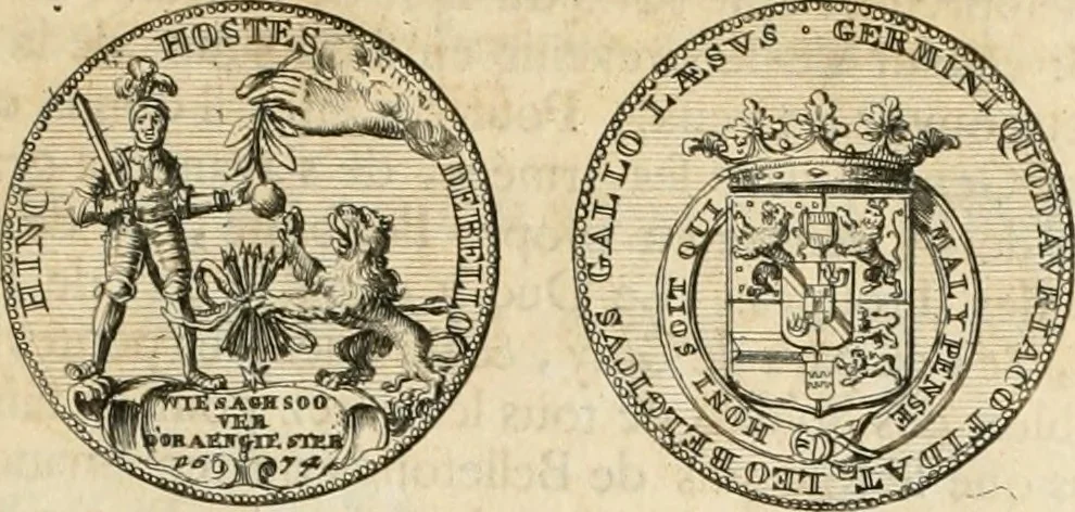 An illustration from Histoire de Guillaume III., roy d'Angleterre, d'Ecosse, de France, et d'Irlande, prince d'Orange, &c.; contenant ses actions les plus memorables, depuis sa naissance jusques à son elevation sur le trône, & ce qui s'est passé dupuis jusques à l'entiere reduction du royaume d'Irlande, 1692, leaf 46