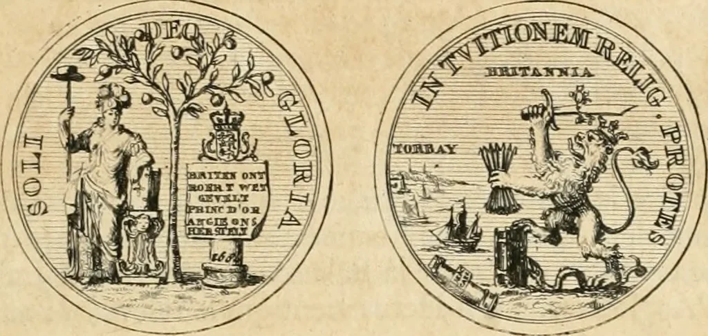 An illustration from Histoire de Guillaume III., roy d'Angleterre, d'Ecosse, de France, et d'Irlande, prince d'Orange, &c.; contenant ses actions les plus memorables, depuis sa naissance jusques à son elevation sur le trône, & ce qui s'est passé dupuis jusques à l'entiere reduction du royaume d'Irlande, 1692, leaf 86