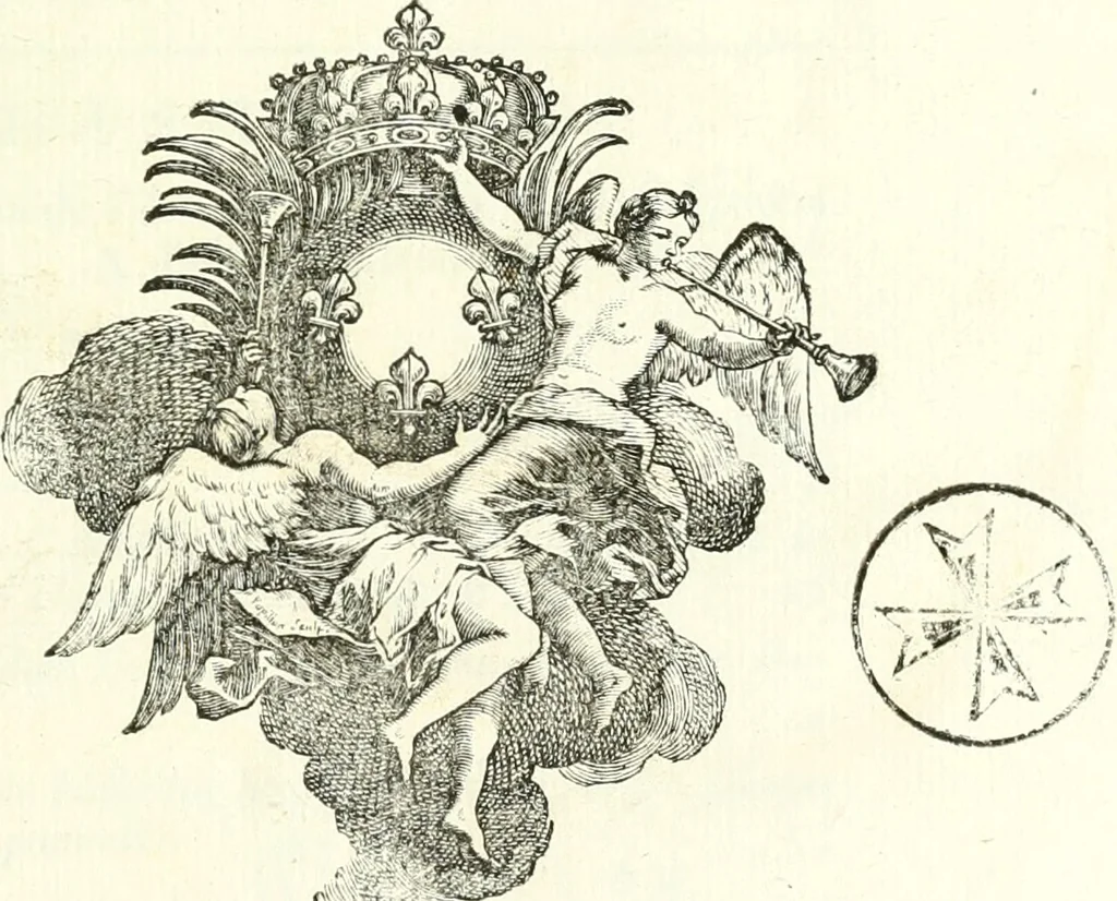An illustration from Histoire de l'Académie royale des inscriptions et belles lettres, depuis son establissement jusqu'à présent : Avec les Mémoires de littérature tirez des registres de cette Académie depuis son renouvellement jusqu'en 1710, 1736, leaf 6