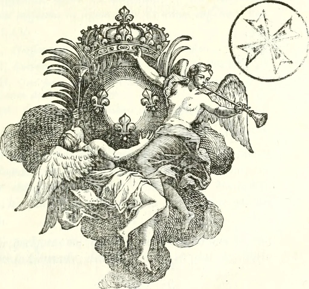 An illustration from Histoire de l'Académie royale des inscriptions et belles lettres, depuis son establissement jusqu'à présent : Avec les Mémoires de littérature tirez des registres de cette Académie depuis son renouvellement jusqu'en 1710, 1736, leaf 6
