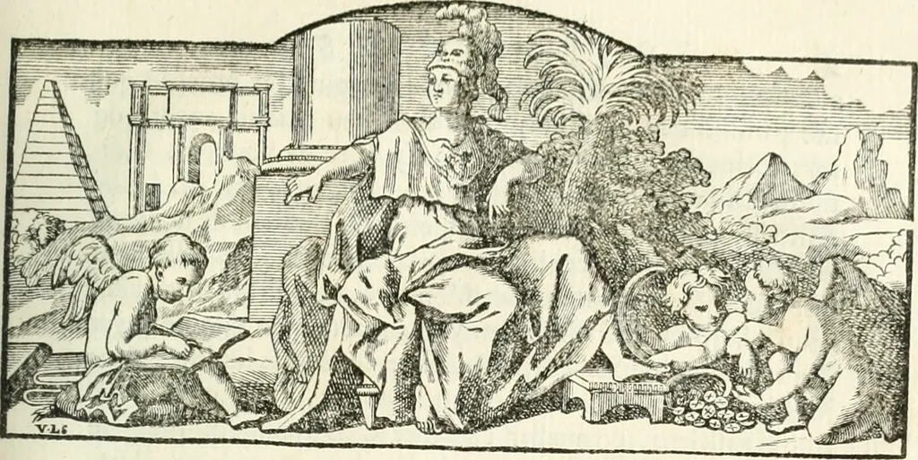 An illustration from Histoire de l'Académie royale des inscriptions et belles lettres, depuis son establissement jusqu'à présent : Avec les Mémoires de littérature tirez des registres de cette Académie depuis son renouvellement jusqu'en 1710, 1736, leaf 404