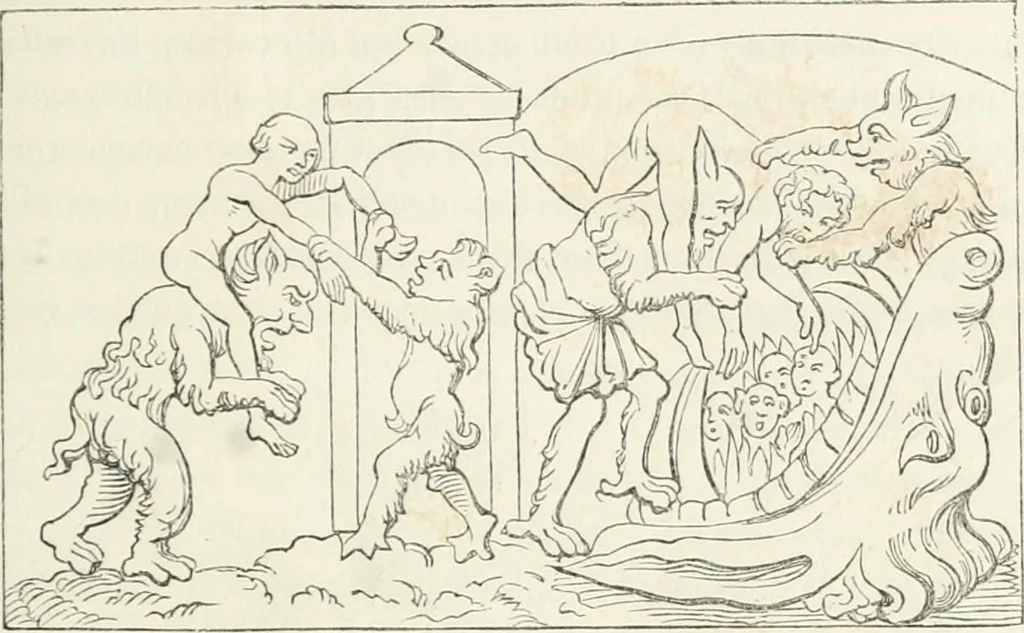 An illustration from Histoire de la caricature et du grotesque dans la littérature et dans l'art, 1875, leaf 103