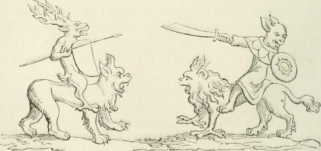 An illustration from Histoire de la caricature et du grotesque dans la littérature et dans l'art, 1875, leaf 128