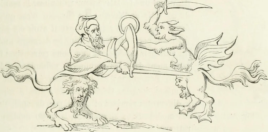 An illustration from Histoire de la caricature et du grotesque dans la littérature et dans l'art, 1875, leaf 129