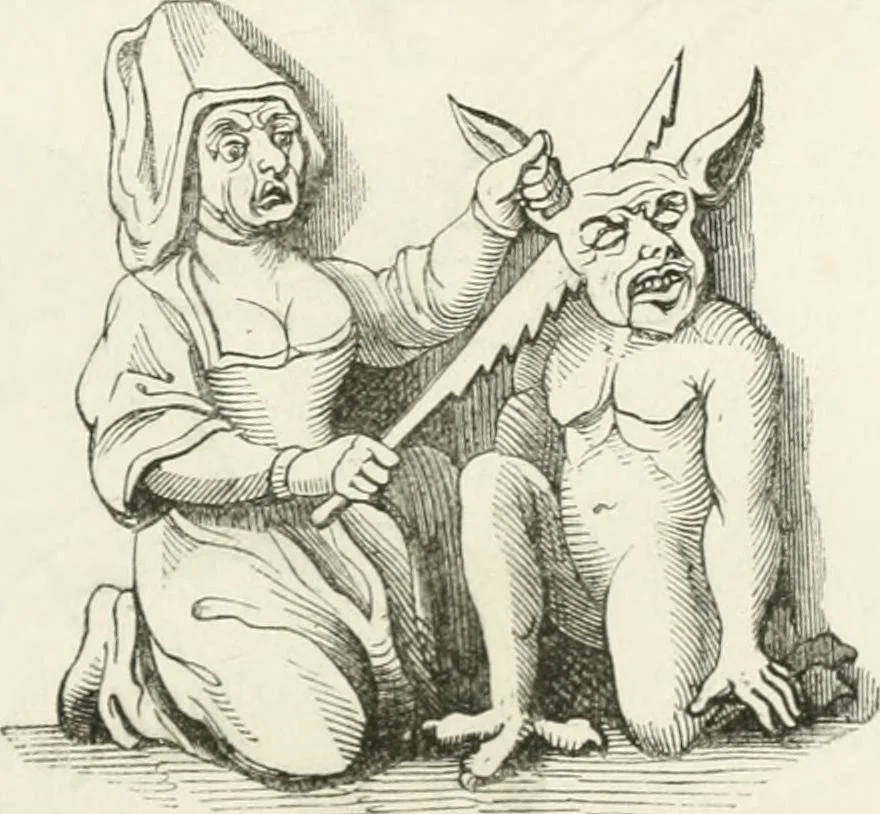 An illustration from Histoire de la caricature et du grotesque dans la littérature et dans l'art, 1875, leaf 157