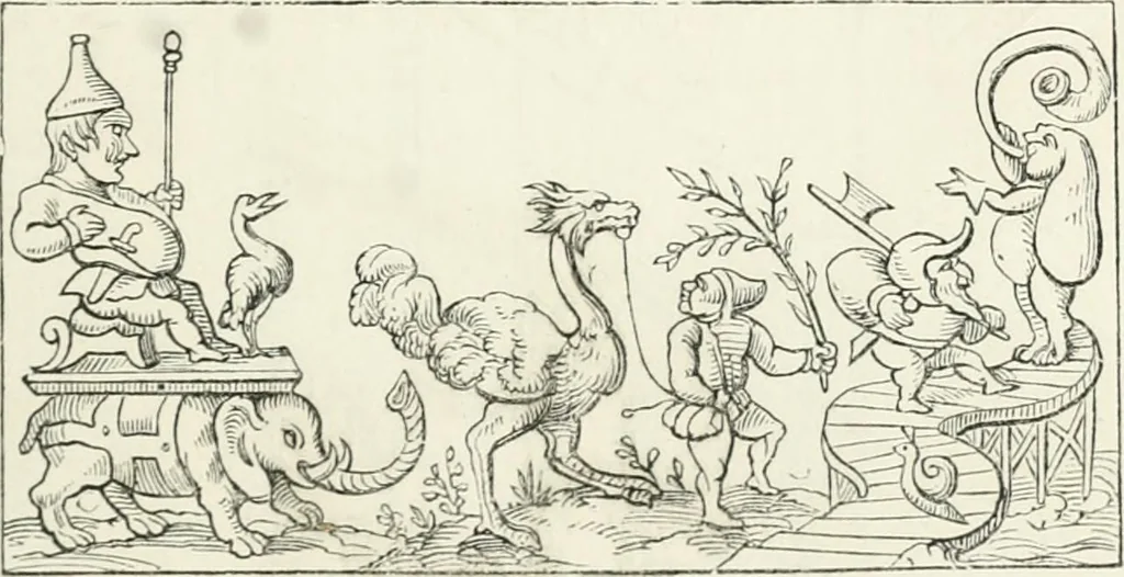An illustration from Histoire de la caricature et du grotesque dans la littérature et dans l'art, 1875, leaf 177