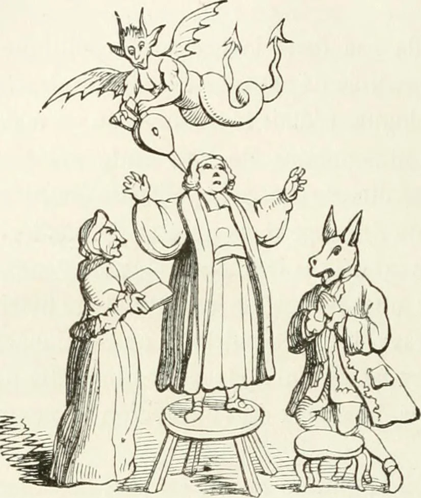 An illustration from Histoire de la caricature et du grotesque dans la littérature et dans l'art, 1875, leaf 434