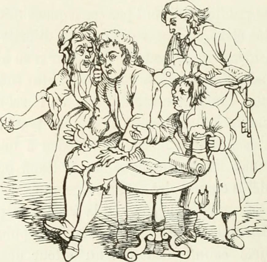 An illustration from Histoire de la caricature et du grotesque dans la littérature et dans l'art, 1875, leaf 438