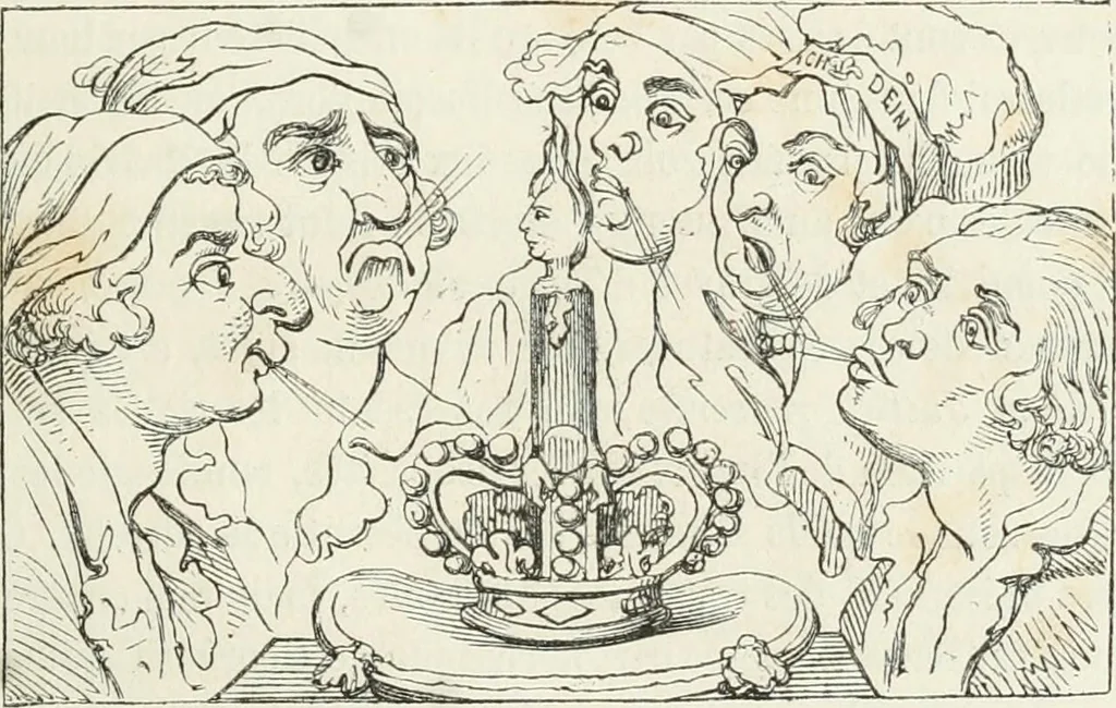 An illustration from Histoire de la caricature et du grotesque dans la littérature et dans l'art, 1875, leaf 487