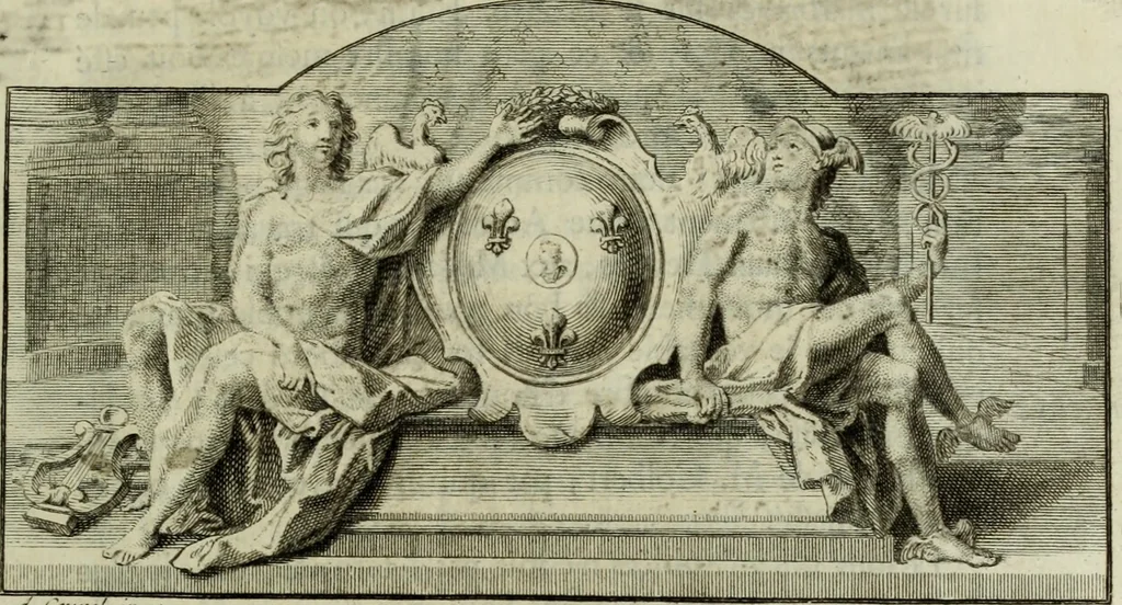 An illustration from Histoire de l'Académie royale des inscriptions et belles lettres, depuis son establissement jusqu'à présent : Avec les Mémoires de littérature tirez des registres de cette Académie depuis son renouvellement jusqu'en 1710, 1736, leaf 24