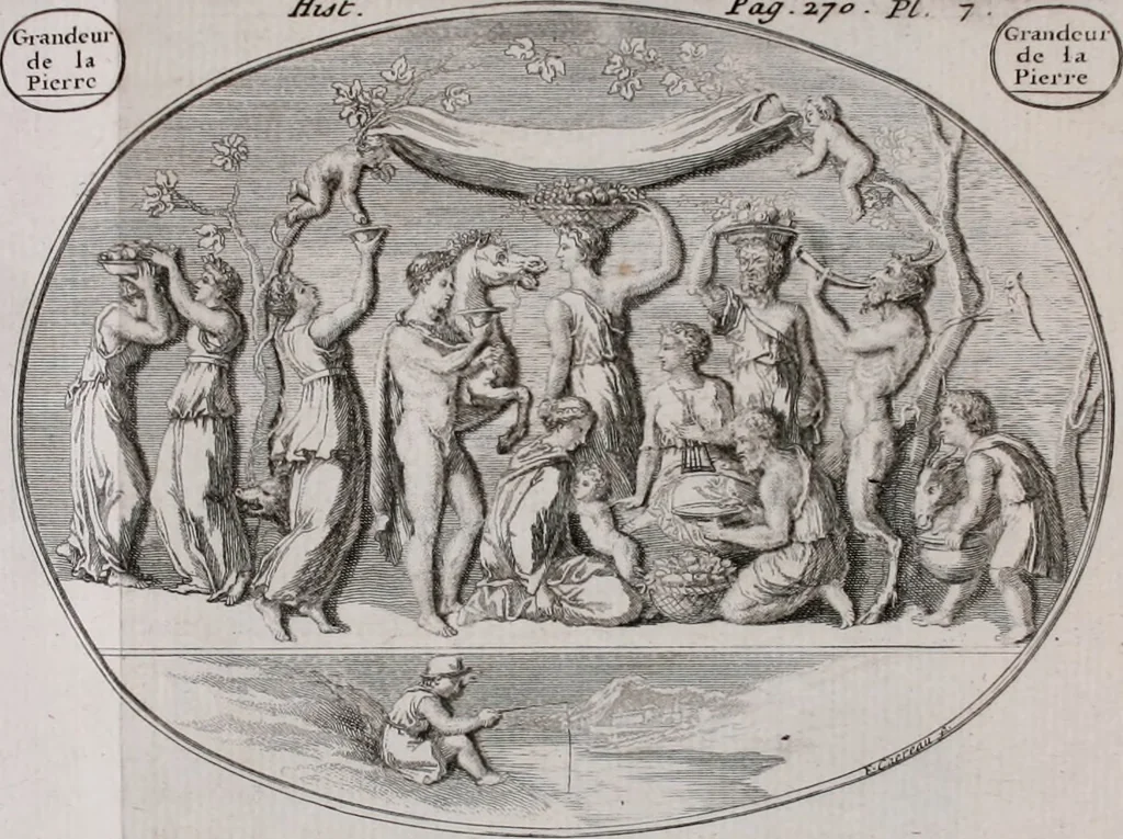 An illustration from Histoire de l'Académie royale des inscriptions et belles lettres, depuis son establissement jusqu'à présent : Avec les Mémoires de littérature tirez des registres de cette Académie depuis son renouvellement jusqu'en 1710, 1736, leaf 307