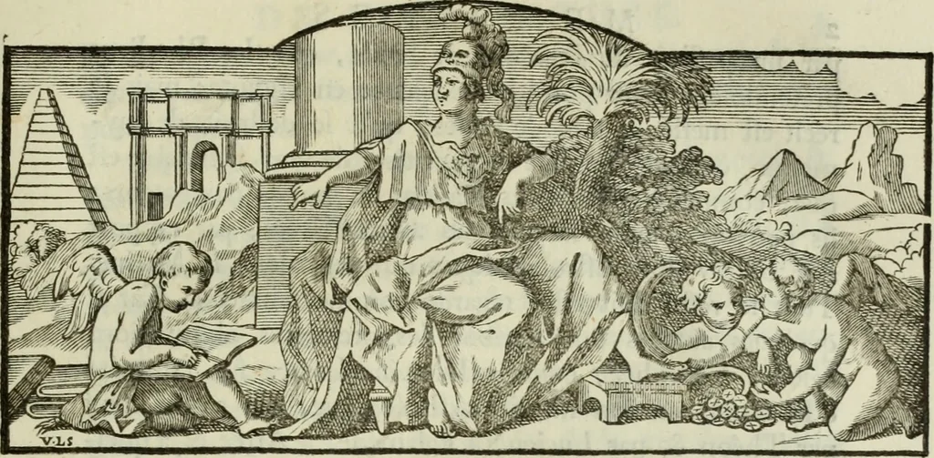 An illustration from Histoire de l'Académie royale des inscriptions et belles lettres, depuis son establissement jusqu'à présent : Avec les Mémoires de littérature tirez des registres de cette Académie depuis son renouvellement jusqu'en 1710, 1736, leaf 442