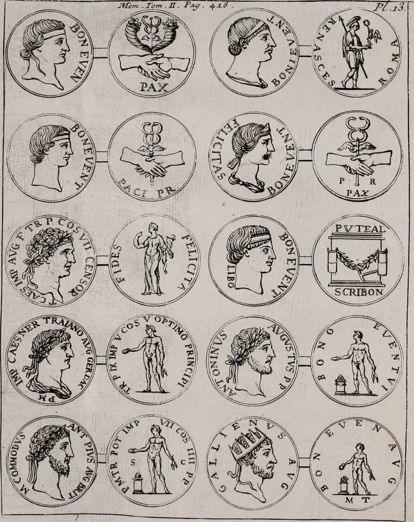 An illustration from Histoire de l'Académie royale des inscriptions et belles lettres, depuis son establissement jusqu'à présent : Avec les Mémoires de littérature tirez des registres de cette Académie depuis son renouvellement jusqu'en 1710, 1736, leaf 431