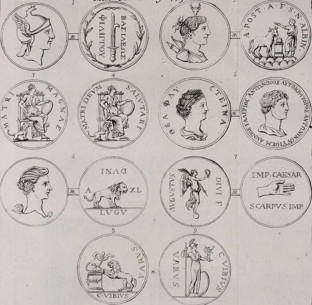 An illustration from Histoire de l'Académie royale des inscriptions et belles lettres, depuis son establissement jusqu'à présent : Avec les Mémoires de littérature tirez des registres de cette Académie depuis son renouvellement jusqu'en 1710, 1736, leaf 465