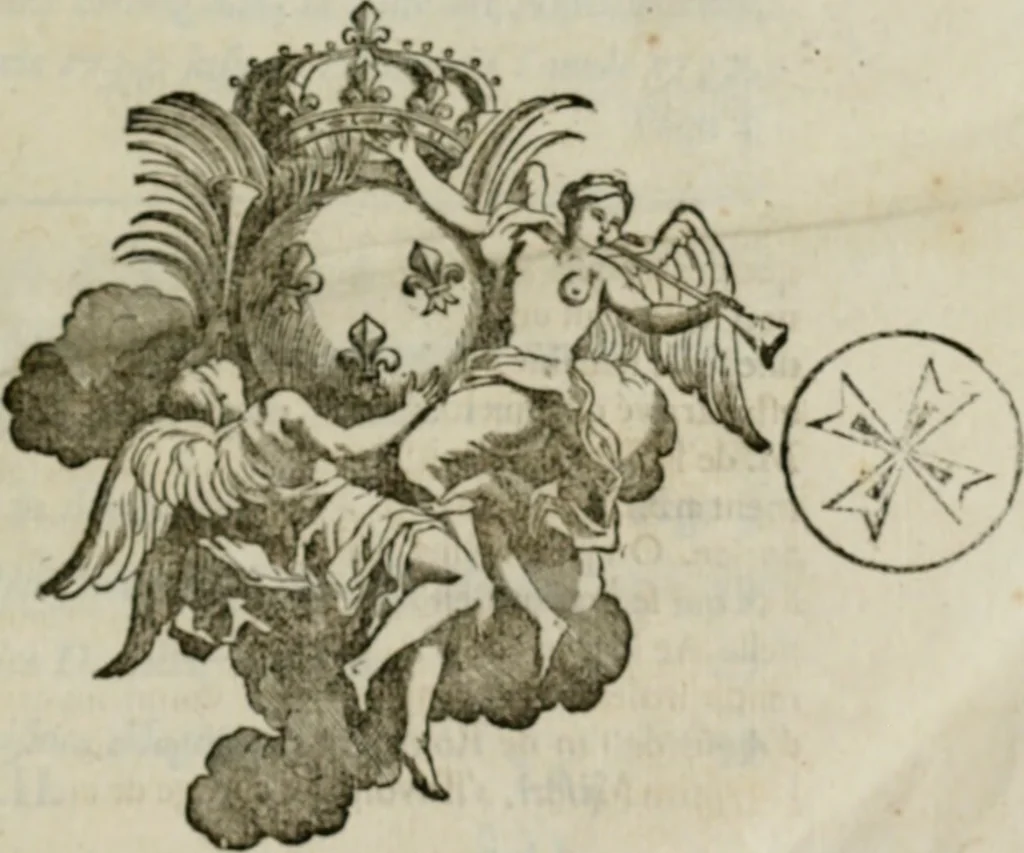 An illustration from Histoire de l'Académie royale des inscriptions et belles lettres, depuis son establissement jusqu'à présent : Avec les Mémoires de littérature tirez des registres de cette Académie depuis son renouvellement jusqu'en 1710, 1736, leaf 6