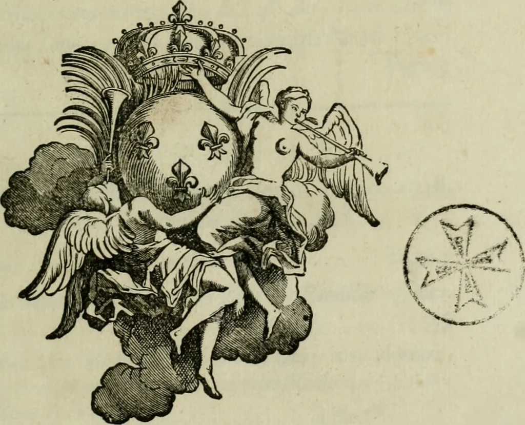 An illustration from Histoire de l'Académie royale des inscriptions et belles lettres, depuis son establissement jusqu'à présent : Avec les Mémoires de littérature tirez des registres de cette Académie depuis son renouvellement jusqu'en 1710, 1736, leaf 6