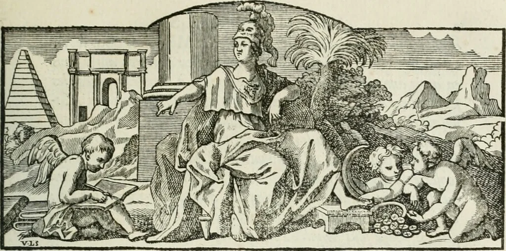 An illustration from Histoire de l'Académie royale des inscriptions et belles lettres, depuis son establissement jusqu'à présent : Avec les Mémoires de littérature tirez des registres de cette Académie depuis son renouvellement jusqu'en 1710, 1736, leaf 412