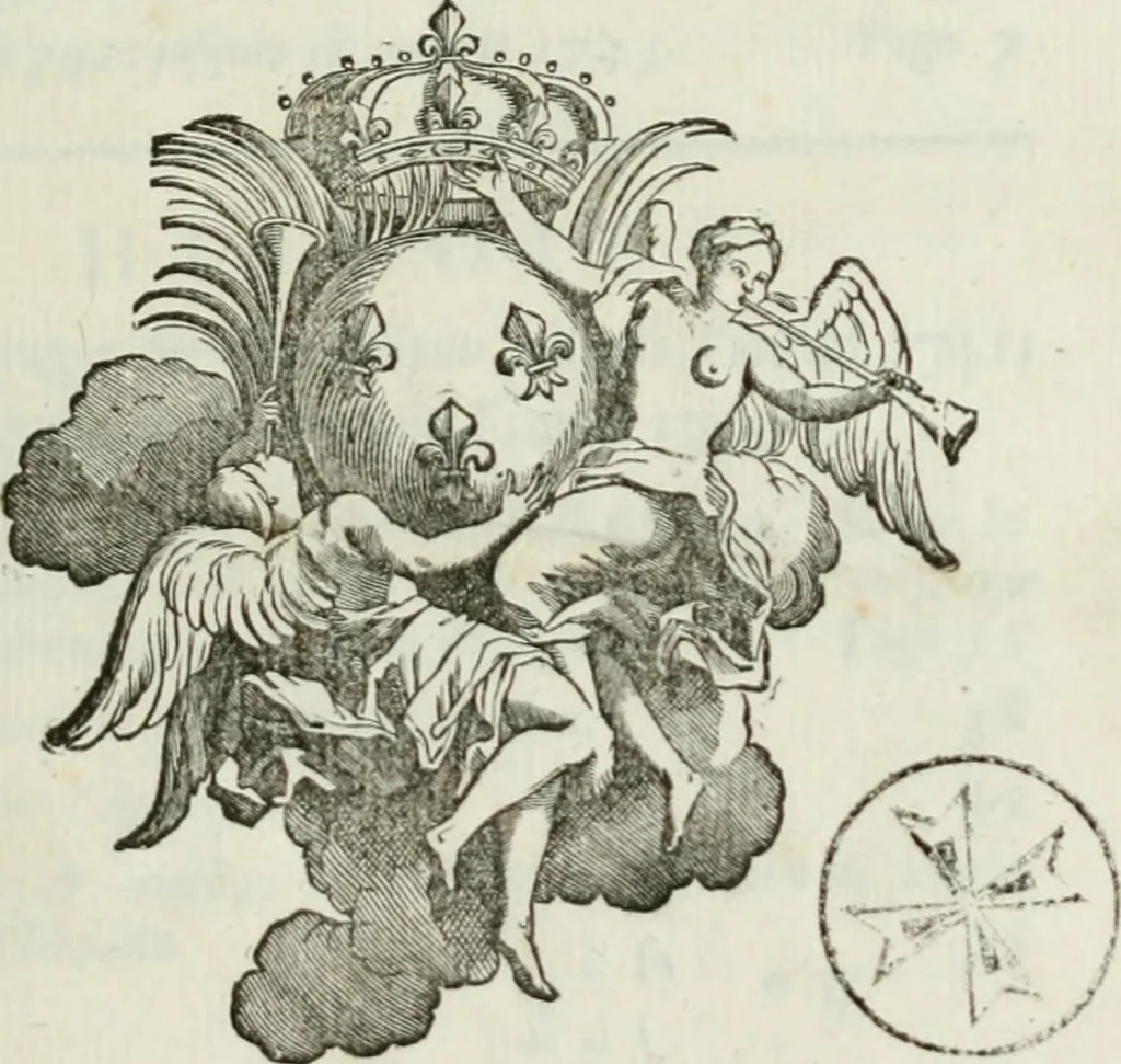 An illustration from Histoire de l'Académie royale des inscriptions et belles lettres, depuis son establissement jusqu'à présent : Avec les Mémoires de littérature tirez des registres de cette Académie depuis son renouvellement jusqu'en 1710, 1736, leaf 6