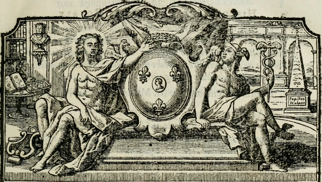 An illustration from Histoire de l'Académie royale des inscriptions et belles lettres, depuis son establissement jusqu'à présent : Avec les Mémoires de littérature tirez des registres de cette Académie depuis son renouvellement jusqu'en 1710, 1736, leaf 14
