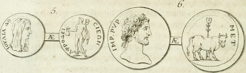 An illustration from Histoire de l'Académie royale des inscriptions et belles lettres, depuis son establissement jusqu'à présent : Avec les Mémoires de littérature tirez des registres de cette Académie depuis son renouvellement jusqu'en 1710, 1736, leaf 237