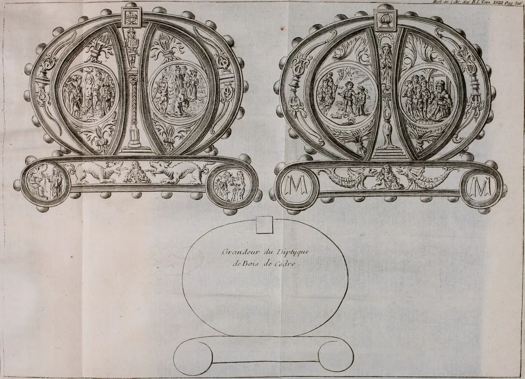 An illustration from Histoire de l'Académie royale des inscriptions et belles lettres, depuis son establissement jusqu'à présent : Avec les Mémoires de littérature tirez des registres de cette Académie depuis son renouvellement jusqu'en 1710, 1736, leaf 339